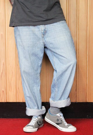 VINTAGE BLUE LEVI'S 569 PAINT JEANS