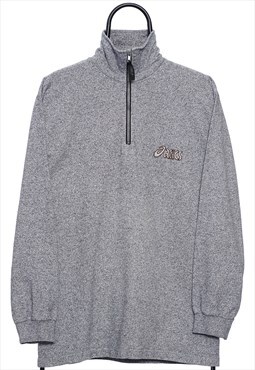 Vintage Asics Logo Grey Quarter Zip Sweatshirt Mens