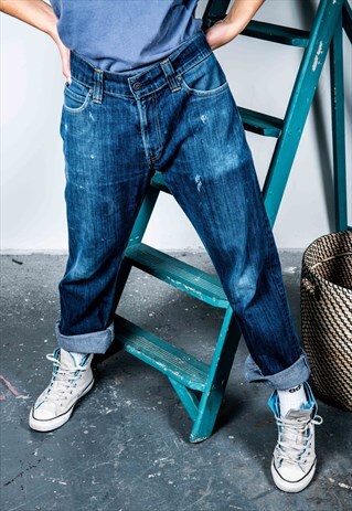 VINTAGE LEVI'S 506 MOM JEANS IN BLUE DENIM WITH RIPS