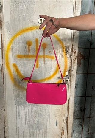 Vintage y2k cool barbie shine grunge shine handbag in pink