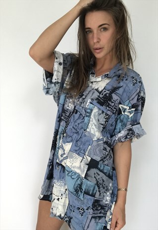 PATTERNED OVERSIZED RETRO VINTAGE UNISEX FESTIVAL SHIRT