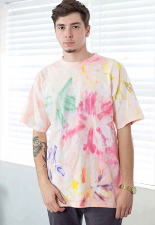 VINTAGE TIE DYE T-SHIRT 90S L 10.0