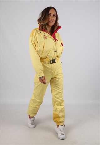 VINTAGE DEGRE 7 FULL SKI SUIT SNOW SPORTS UK 8 XS (J3W)