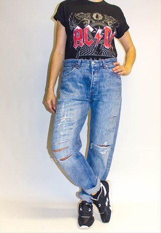 VINTAGE 90'S DESTROYED GUY FIT JEANS