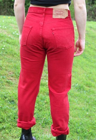 VINTAGE 90S LEVI'S MOM JEANS - RED RARE - SIZE 10 - USA