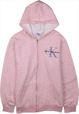 Vintage 90's Calvin Klein Hoodie Full Zip Up Pink XXLarge