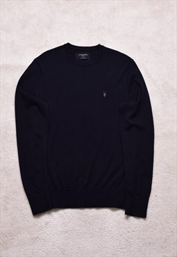AllSaints Mode Merino Black Knit Jumper 