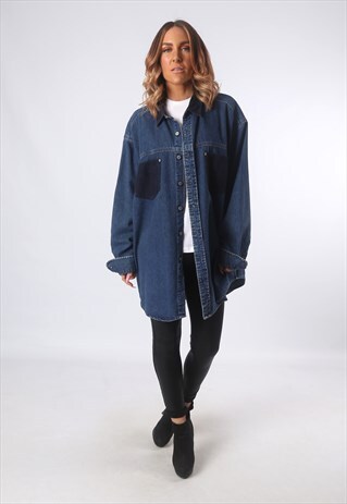 DENIM SHIRT TOMMY HILFIGER OVERSIZED LONG UK 20 - 22 (5CF)