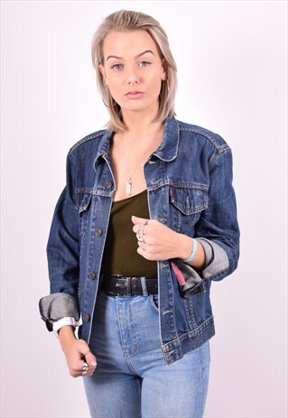LEVI'S WOMENS VINTAGE DENIM JACKET LARGE BLUE 90'S