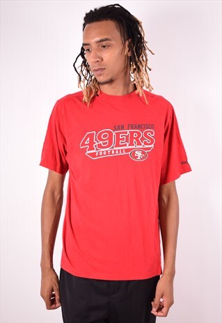 REEBOK MENS VINTAGE 49 ERS T-SHIRT TOP MEDIUM RED 90S