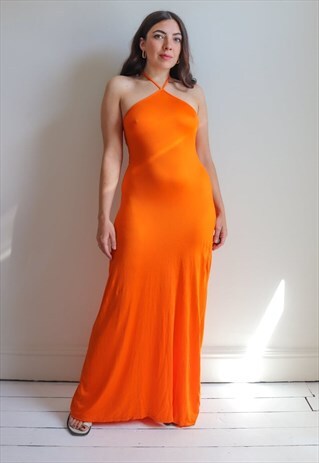 VINTAGE 90S MAXI DRESS IN ORANGE
