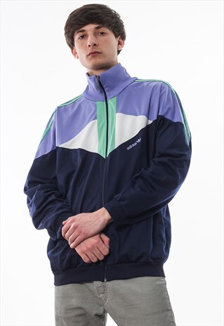 VINTAGE ADIDAS ORIGINALS TRACKSUIT TRACK TOP 90S PURPLE BLUE