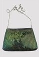 80'S METALLIC VINTAGE CHAINMAIL GREEN PURPLE LADIES BAG