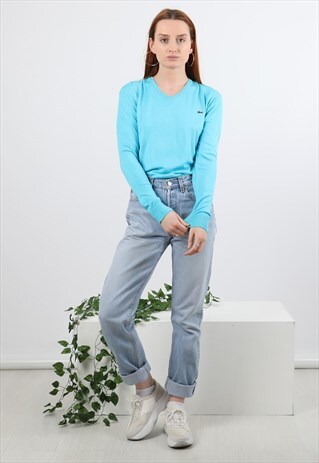 VINTAGE LACOSTE EMBROIDERED LOGO KNITTED SWEATSHIRT
