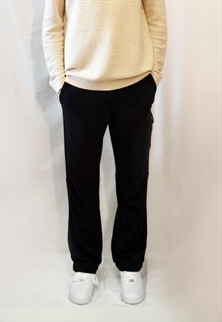 MULTI POCKETS COTTON FLEECE JOGGER TRACK PANTS (BLACK)