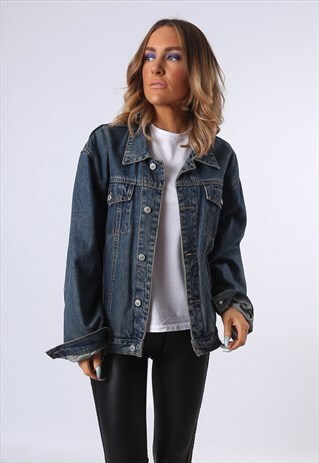 DENIM JACKET JINGLERS OVERSIZED FITTED UK 14 (DBR)