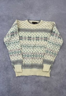 Eddie Bauer Knitted Jumper Abstract Patterned Knit Sweater