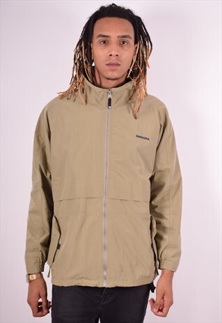 DIADORA MENS VINTAGE JACKET LARGE KHAKI 90S