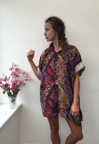 CRAZY PATTERN OVERSIZED RETRO VINTAGE UNISEX FESTIVAL SHIRT