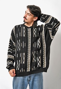 90s vintage abstract sweater by Milford Sportswear mens 