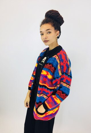 GORGEOUS COLOURFUL FESTIVAL BOHO KNITTED CARDIGAN