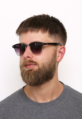BLACK WAYFARER CLUBMASTER SUNGLASSES