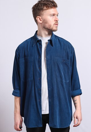 VINTAGE CORDUROY SHIRT BLUE