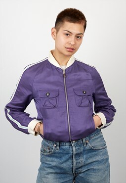 Vintage Versace Bomber Jacket in Purple