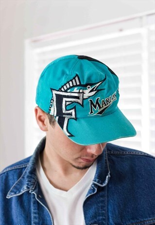 VINTAGE MARLINS BASEBALL CAP LOGO 90S ONE SIZE 2.7