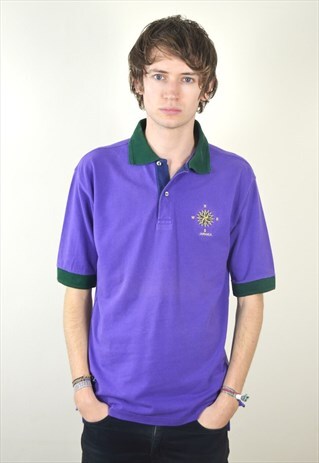 90'S VINTAGE PURPLE & GREEN JAMICA POLO TOP