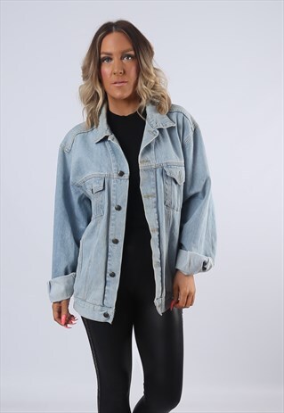DENIM JACKET OVERSIZED FITTED VINTAGE UK 18 (EA4H)