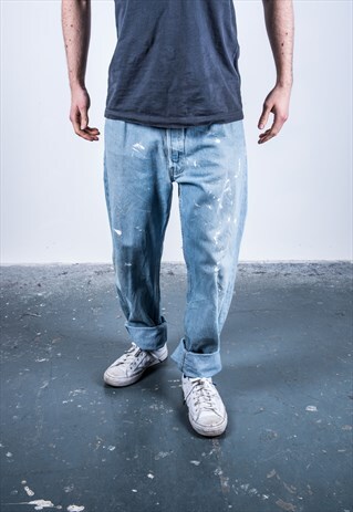 VINTAGE BLUE LEVI'S 501 PAINT JEANS
