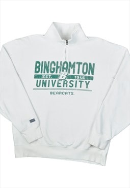 Vintage  University Bearcats 1/4 Zip Sweater White Medium