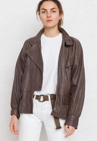 VINTAGE BROWN LEATHER JACKET