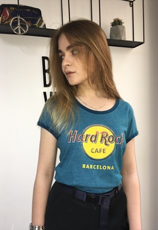 VINTAGE 90' AMAZING UNISEX BLUE HARD ROCK CAFE COOL T-SHIRT