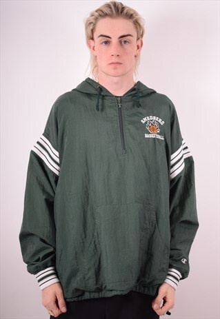 CHAMPION MENS VINTAGE PULLOVER JACKET XL GREEN 90S