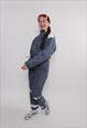 90S ONE PIECE SKI SUIT, GREY COLOR VINTAGE SKI JUMPSUIT