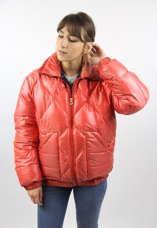 VINTAGE RED PUFFER PADDED 90S JACKET