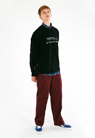 PERFECT WIDE COTTON PANTS_WINE