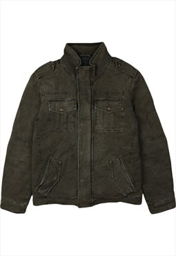 Vintage 90's Levi's Denim Jacket Workwear Full Zip Up Khaki
