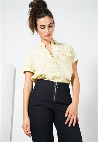 VINTAGE 80S TOMMY HILFIGER SHORT SLEEVE SHIRT/ S4293