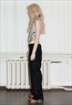 90'S VINTAGE BOSSY STREET STYLE TROUSERS IN PITCH BLACK