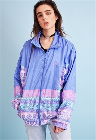 90'S RETRO ATHLEISURE SPORTS PASTEL SHELL BOMBER JACKET