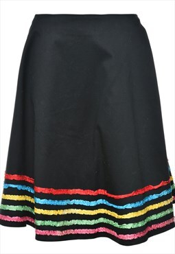 Vintage Flared Midi Skirt - S