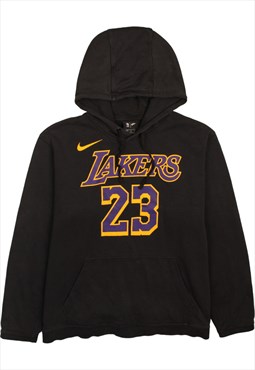 Vintage 90's Nike Hoodie Lakers 23 Swoosh Black XLarge