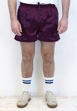 Vintage Mens L Silky Nylon Shorts 90s Sportswear W34 W36 Run