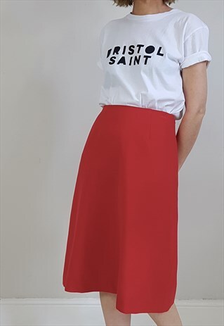 VINTAGE 90'S RED WOOL A LINE SKIRT