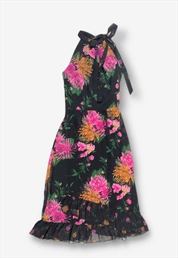 Y2K Warehouse Floral Patterned Dress Black Small BV21741