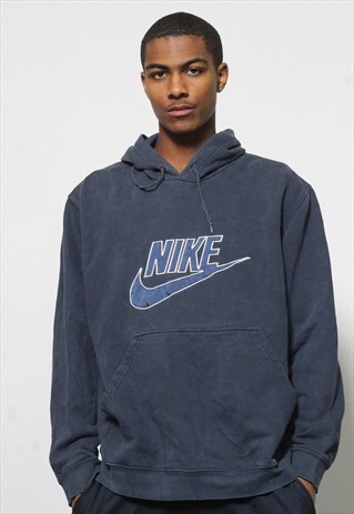 VINTAGE NIKE LOGO HOODIE BLUE