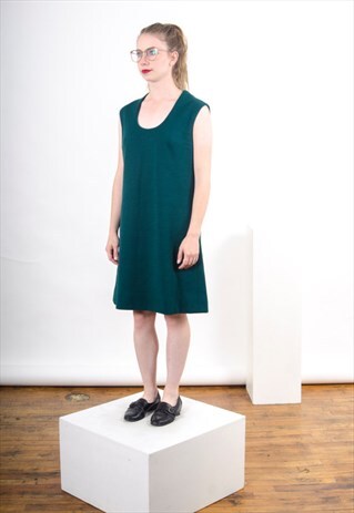 OVERSIZED GREEN DRESS / COLLEGE MIDI DRESS